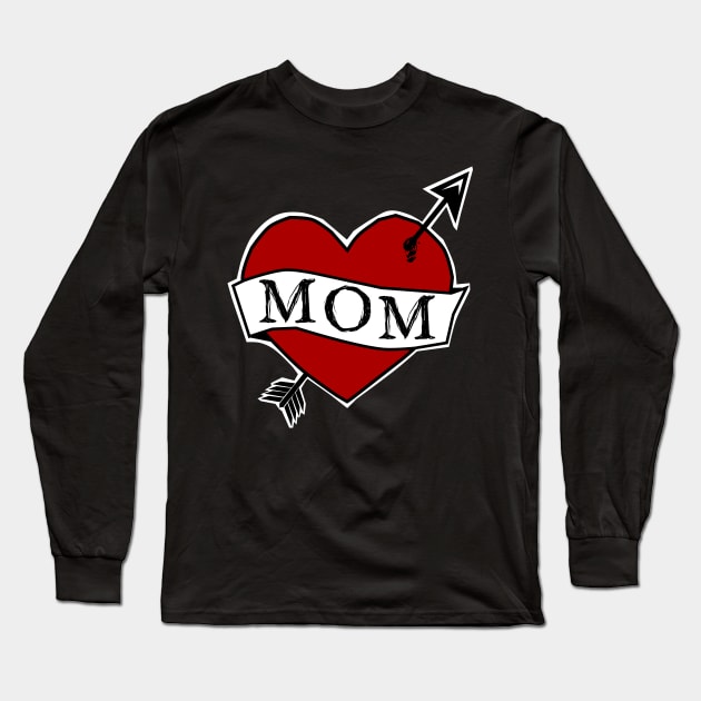 MOM - old school tattoo style Long Sleeve T-Shirt by Von Kowen